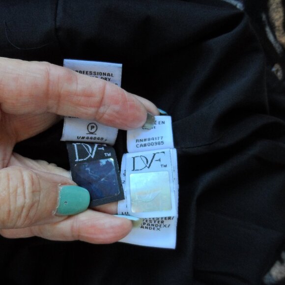 Diane Von Furstenberg Black Leather Skirt /Wool/Leather Moto Jacket Set Size 2/4 - Picture 16 of 16